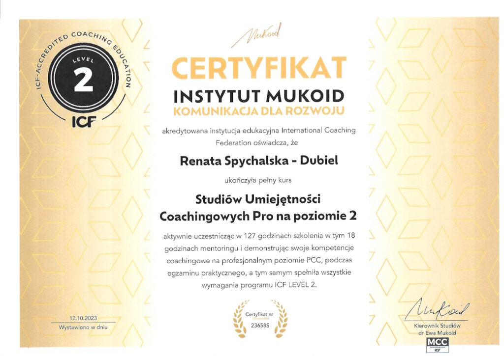 Certyfikat Coach PCC